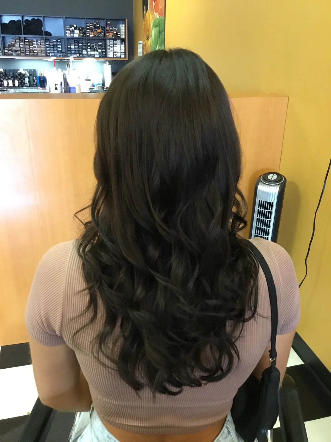 Long Brunette Hair with Beachy Wave Cut & Style
