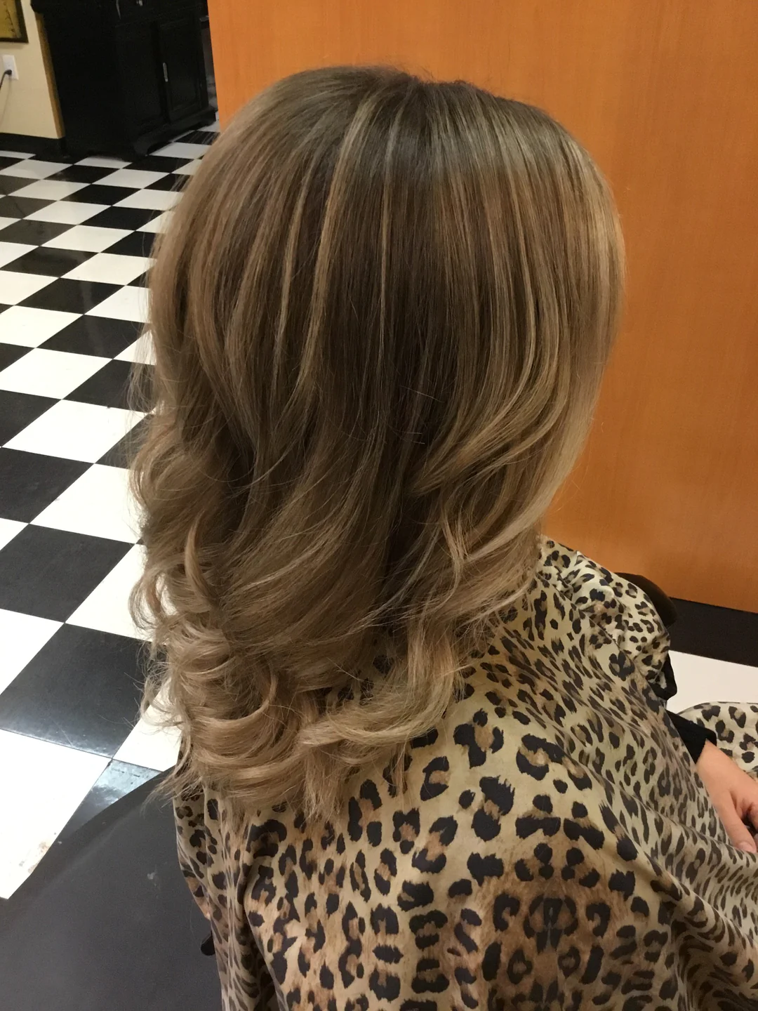 Long Light Dark Blonde with Multi-Dimensional Foiled Highlights Colouring with Natural Curls Cut & Style