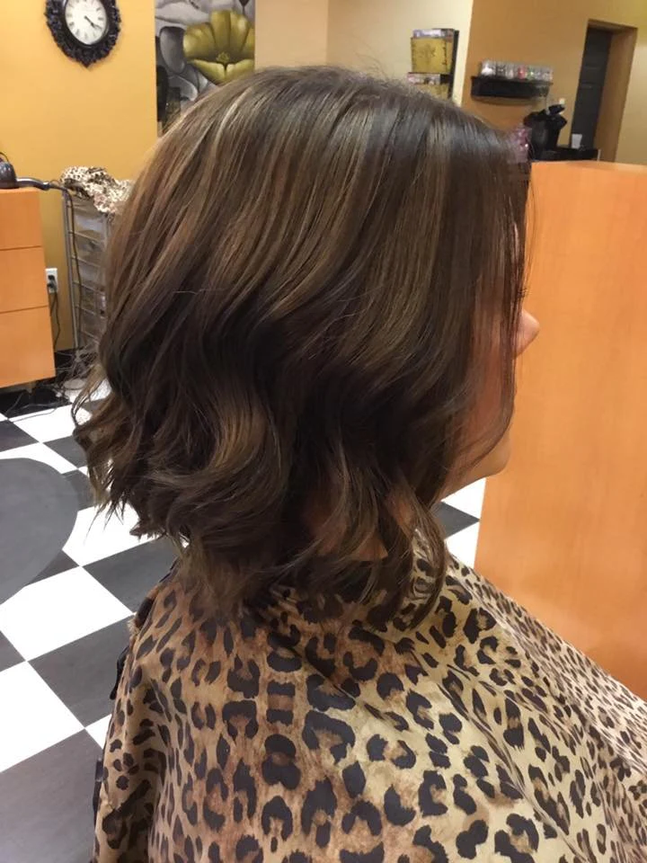 Mid-length Multi-dimensional Brown Colouring with Curly Layered Cut & Style